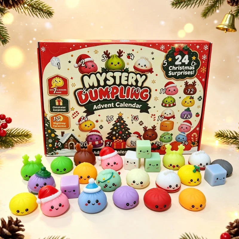 24-Day Christmas Squishy Advent Calendar | Surprise Bun Toys