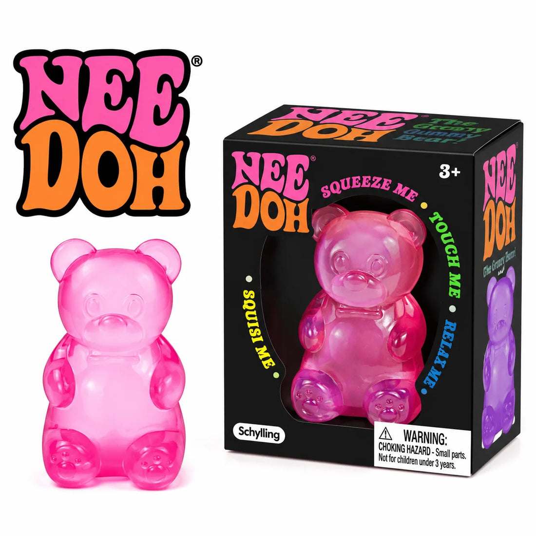 NeeDoh Gummy Bear Squishy Fidget Toy – Pink
