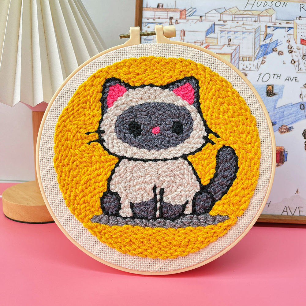 Punch Needle Embroidery Starter Kit -Cats