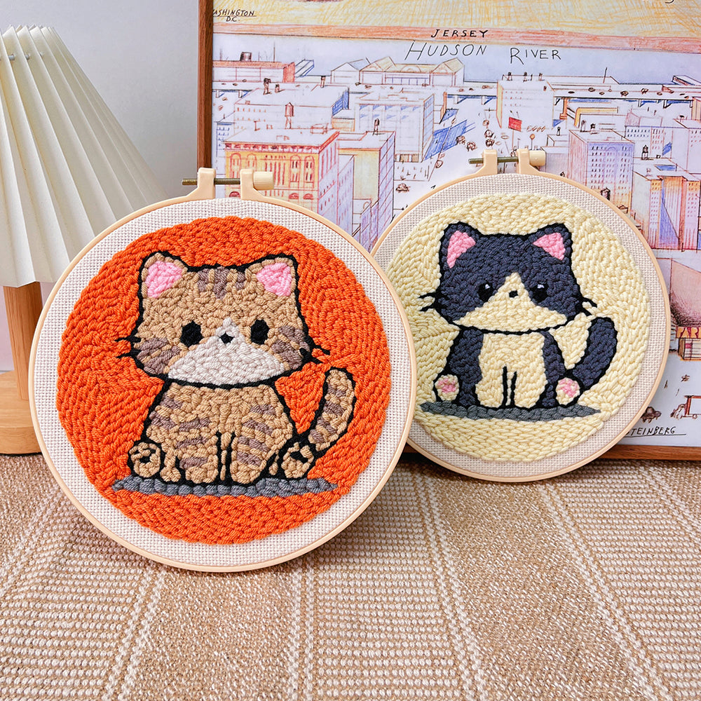 Punch Needle Embroidery Starter Kit -Cats