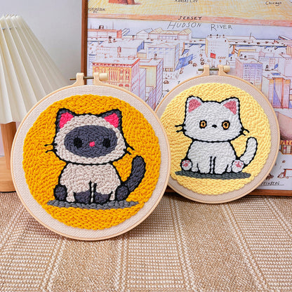 Punch Needle Embroidery Starter Kit -Cats