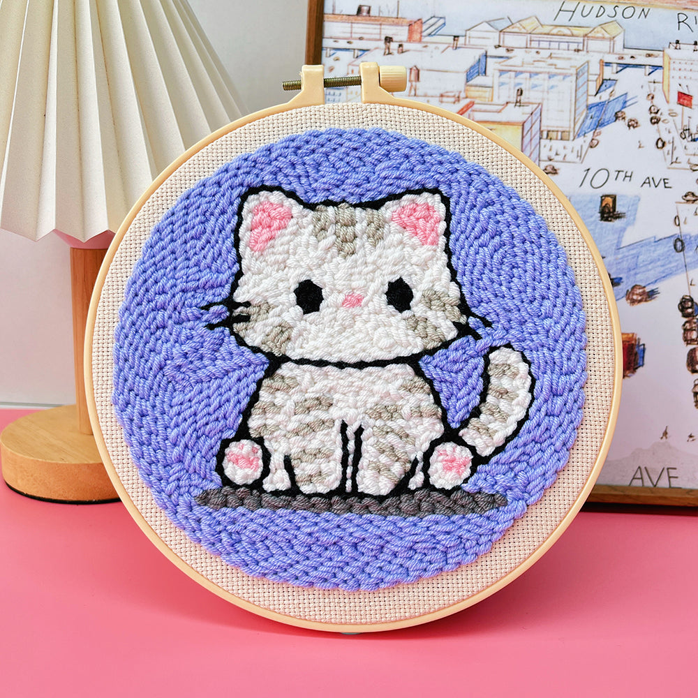 Punch Needle Embroidery Starter Kit -Cats