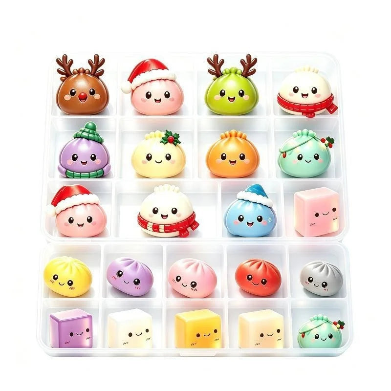 24-Day Christmas Squishy Advent Calendar | Surprise Bun Toys