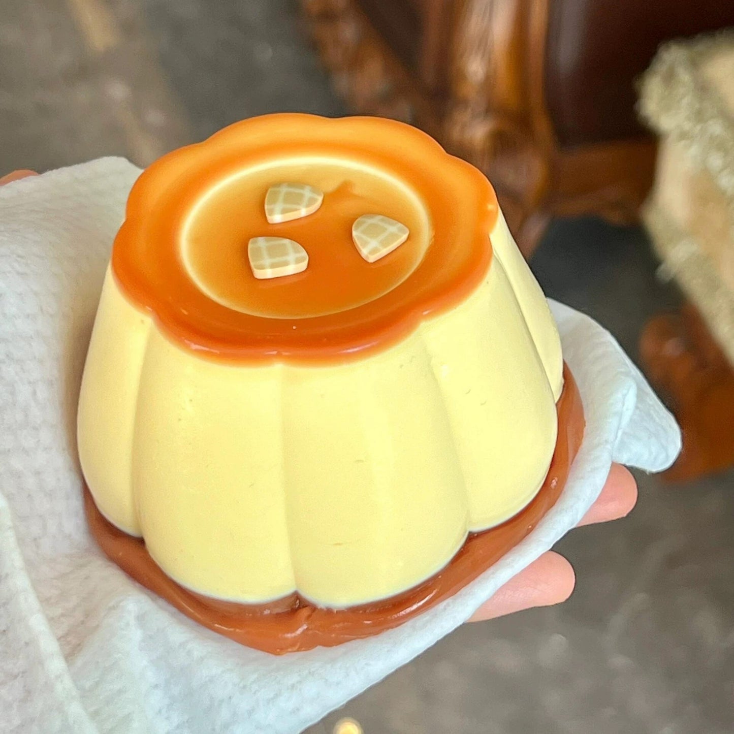 Caramel Pudding Squishy Toy