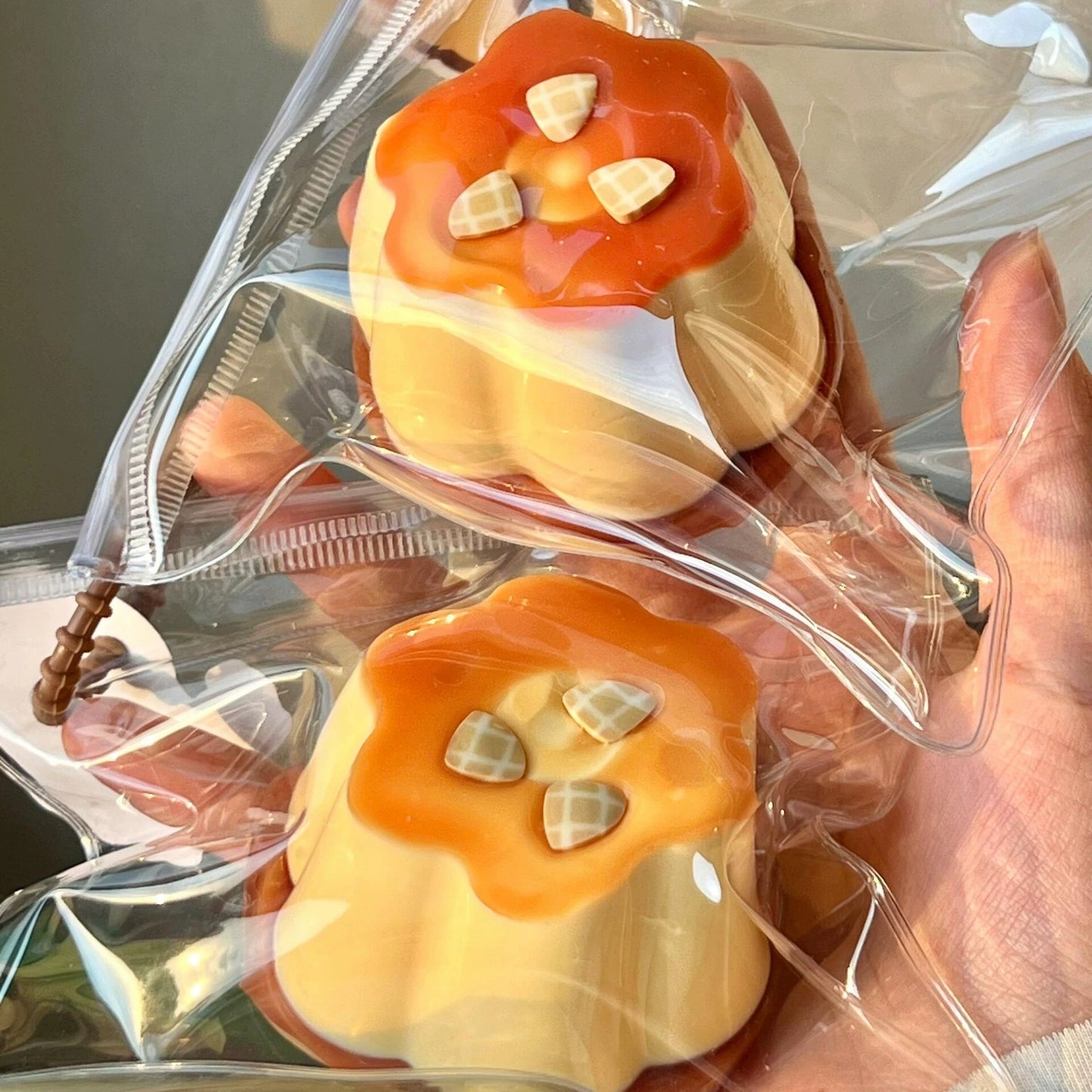 Caramel Pudding Squishy Toy