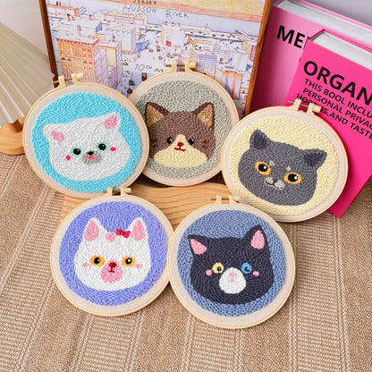 Punch Needle Embroidery Starter Kit -Cats