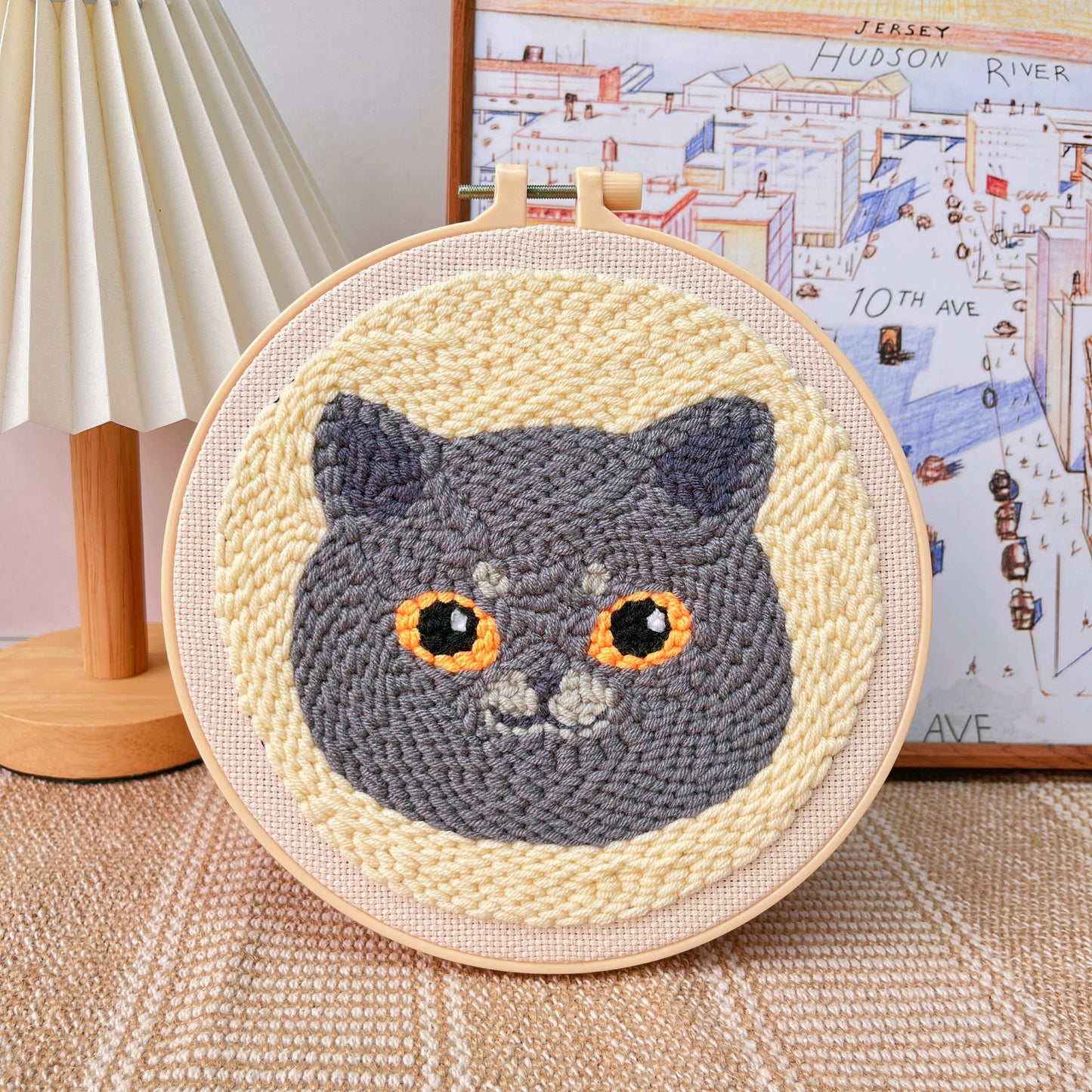 Punch Needle Embroidery Starter Kit -Cats