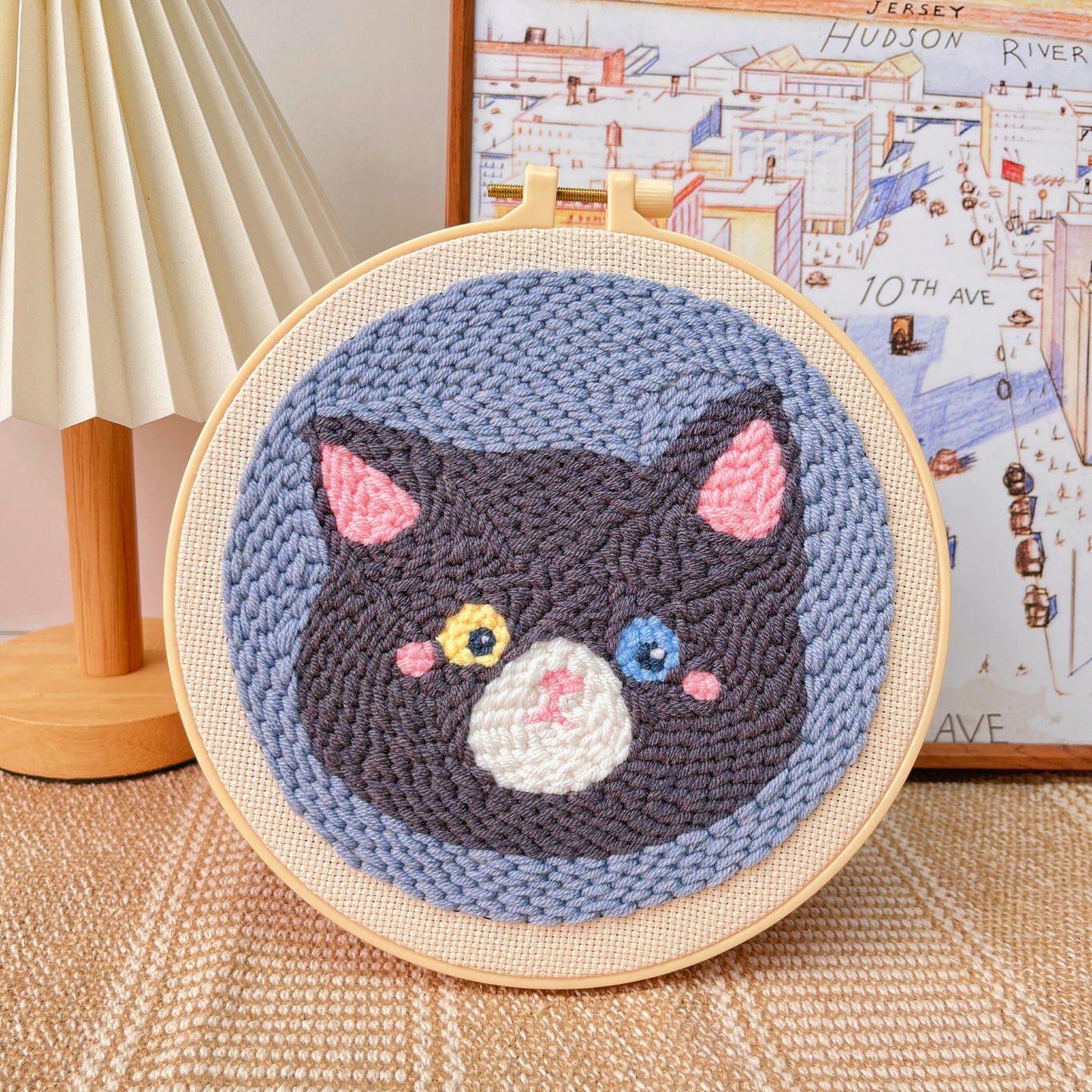 Punch Needle Embroidery Starter Kit -Cats