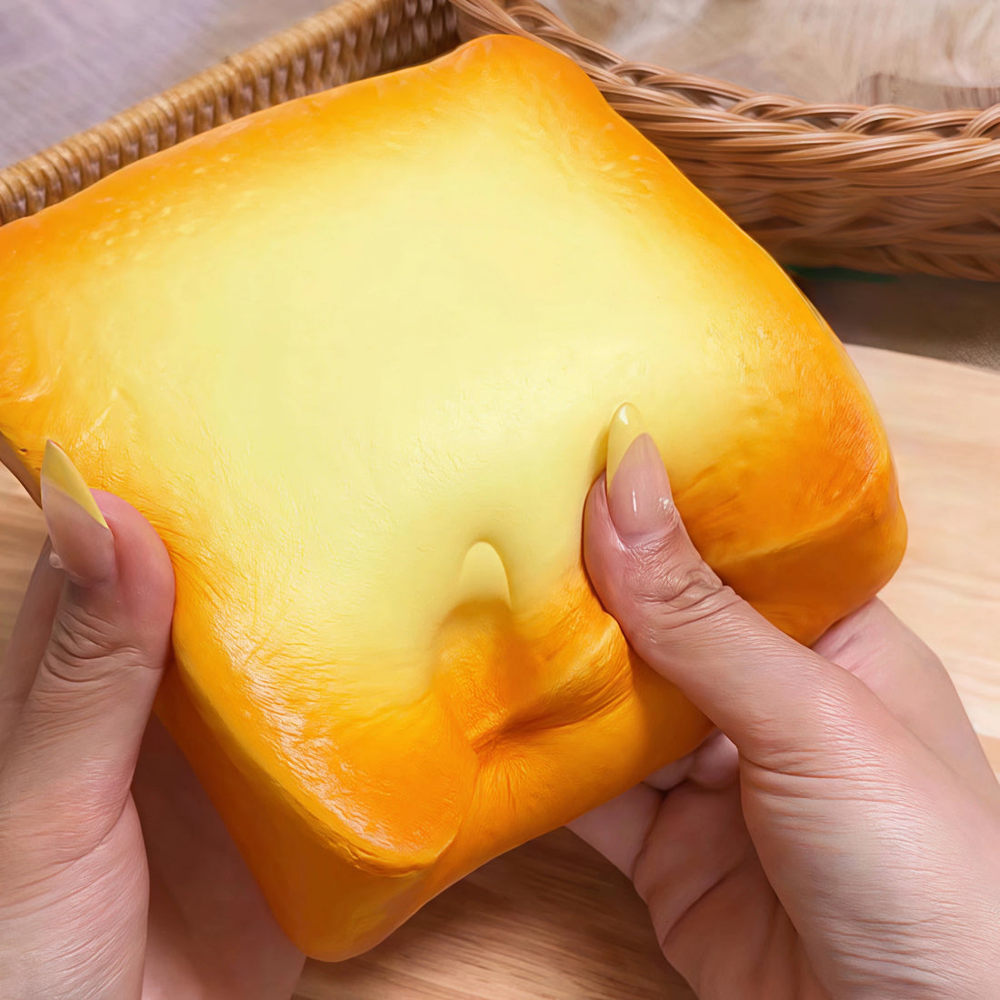 Oversized Thick Toast Squishy – Slow-Rising Bread Toy