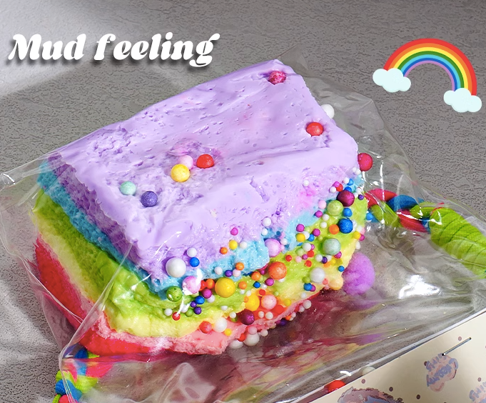 Rainbow Toast Squishy Toy