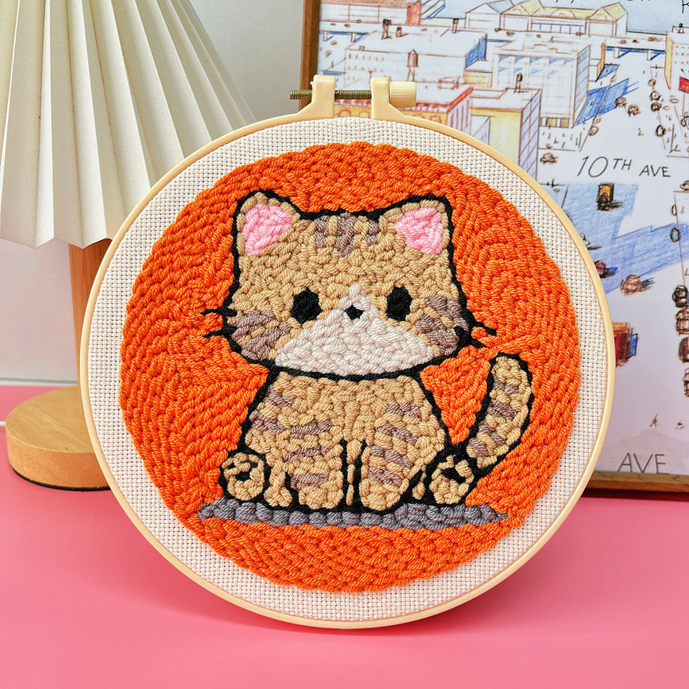 Punch Needle Embroidery Starter Kit -Cats